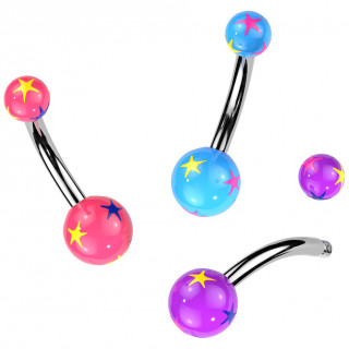 Piercing nombril boules UV �toil�es