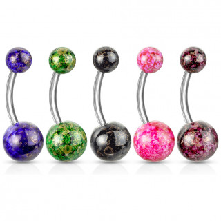 Piercing nombril imitation fossil