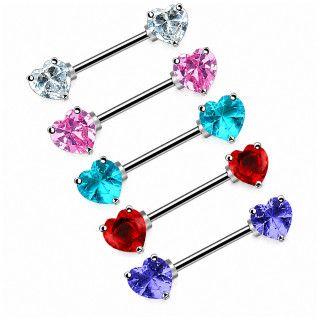 Piercing t�ton � pierres en coeurs