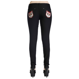 Jean femme skinny � chats style crane de sucre - Banned