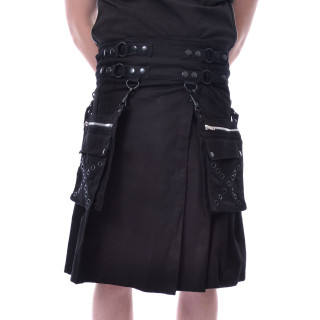 Kilt homme gothique noir CATO - Poizen Industries