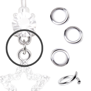 Lot de 100 anneaux pour pendentif piercing (remplacement ou DIY)