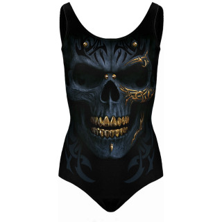 Maillot de bain femme  crane tribal "BLACK GOLD"