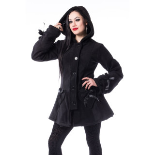 Manteau femme  coeurs noirs "ALISON COAT" - Poizen Industries