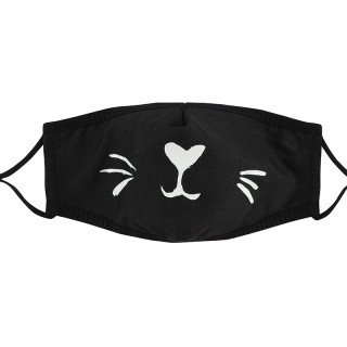 Masque chat noir imprimé blanc (Import UK - Non normé AFNOR)