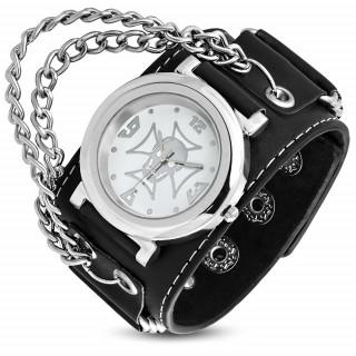 Montre gothique à chaine avec cadran à tête de mort et croix de Malte