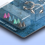 Pack piercing fer � cheval � pointes anodis�es titane