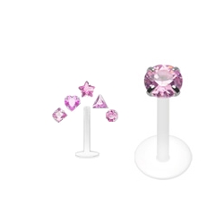 Pack piercing labret PTFE rose