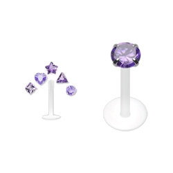 Pack piercing labret PTFE tanzanite