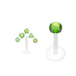 Pack piercing labret PTFE vert