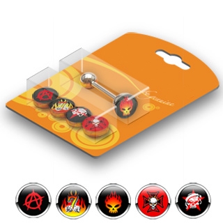 Pack Piercing langue anarchie et t�te de mort