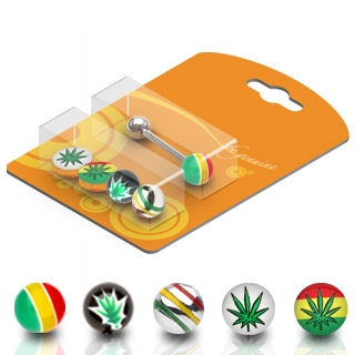 Pack piercing langue thme Jamaque et cannabis