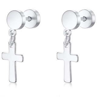Paire de Faux plugs acier à croix latine suspendue