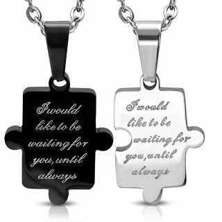 Paire de pendentifs puzzle dclaration