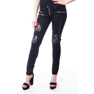 Pantalon femme noir ajour et corsett ANOIR - Vixxsin