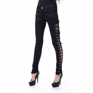 Pantalon femme noir  jambe faon corset CASEY - Vixxsin
