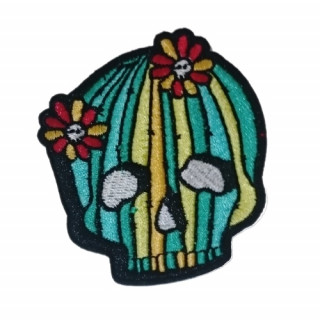 Patch tissu sugar skull  fleurs poison - Banned