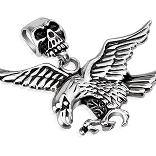 Pendentif acier aigle en vol   blire crane