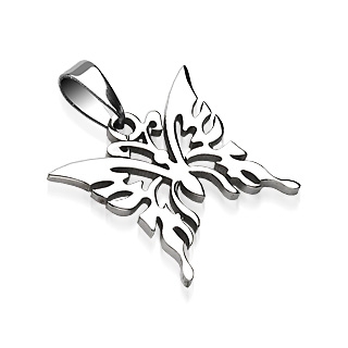 Pendentif acier papillon