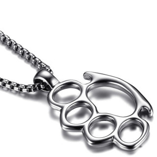 Pendentif acier poing américain