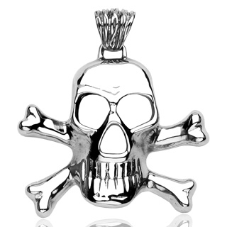 Pendentif acier t�te de mort pirate