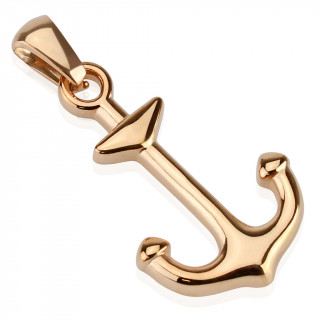 Pendentif ancre de marine en acier cuivré
