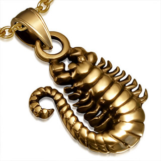 Pendentif astrologique signe Scorpion en bronze