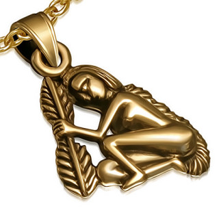 Pendentif astrologique signe Vierge en bronze