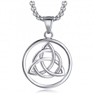 Pendentif celtique triquetra argenté en acier