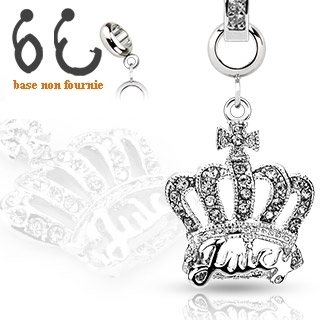 Pendentif couronne pour piercing nombril modulable