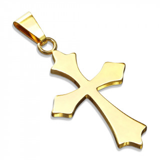 Pendentif croix celtique dore en acier