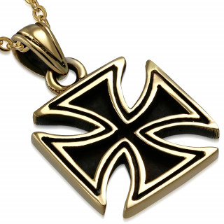 Pendentif croix de Malte en bronze