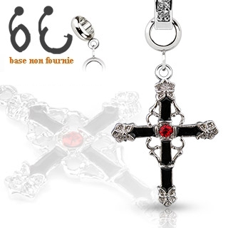 Pendentif croix gothique pour piercing nombril modulable