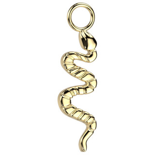 Pendentif de piercing Serpent dor en Titane