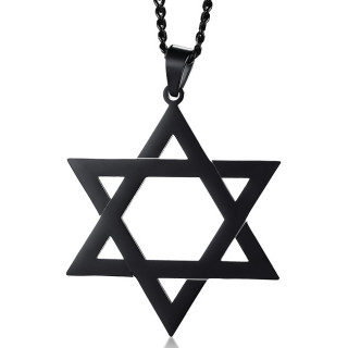 Pendentif étoile de David noire en acier