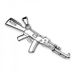 Pendentif fusil semi-automatique en acier inox