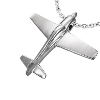 Pendentif homme acier avion