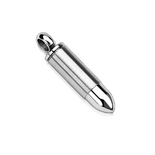 Pendentif acier balle de révolver