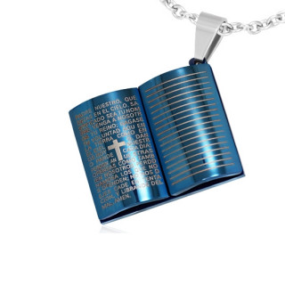 Pendentif homme acier bible ouverte