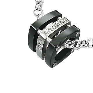 Pendentif homme acier Black Square