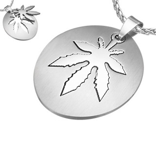 Pendentif homme acier Cannabis