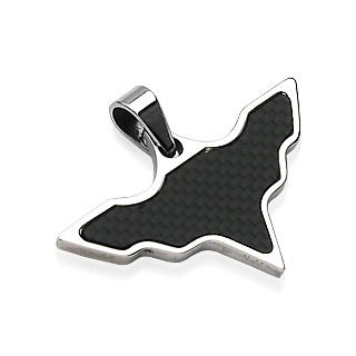 Pendentif chauve-souris acier et fibre de carbone