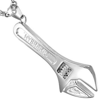 Pendentif homme acier clé à molette