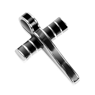 Pendentif croix � lignes verticales