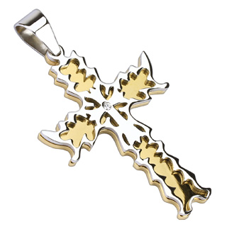 Pendentif homme acier croix embrase