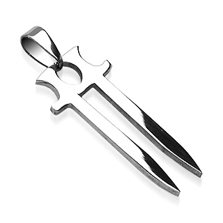 Pendentif acier double-�p�e