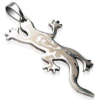 Pendentif acier l�zard