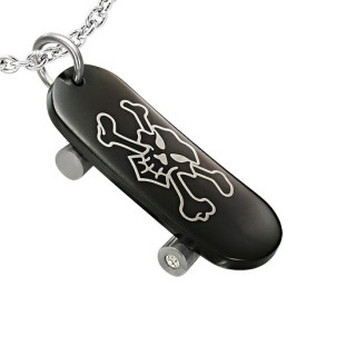 Pendentif homme acier Skateboard