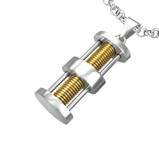 Pendentif homme acier style sablier