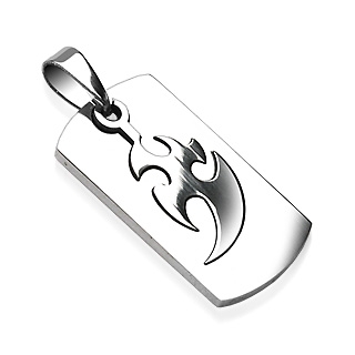 Pendentif acier symbole tribal amovible
